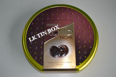 Китай Напечатанная коробка олова шоколада Ferrero круглая с выбивать и шарниром провода поставщик