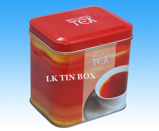 Китай 200g напечатало прямоугольную коробку олова с окном Pvc, красным кофе/коробкой хранения чая поставщик