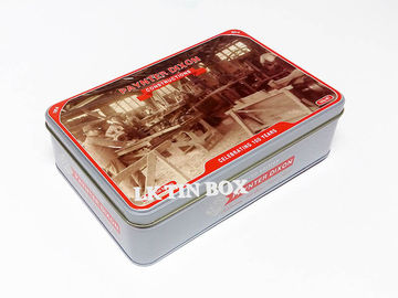 Китай Прикрепленная на петлях коробка 3D олова крышки прямоугольная выбивает Anzac для тары для хранения печенья поставщик